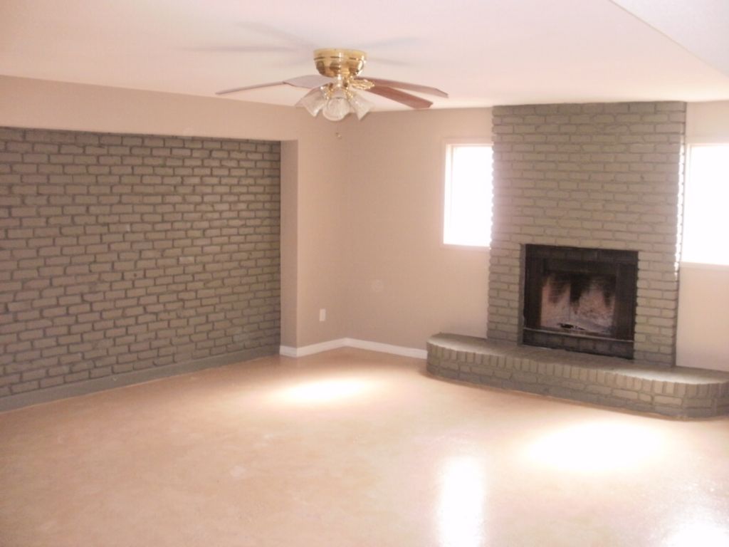 epoxy floor,paint brick, family room